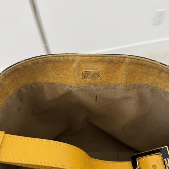 Authentic Fendi Zucca Tobacco Large Hobo Bag with Yellow Handle - Pre-Loved - Picture 13 of 16